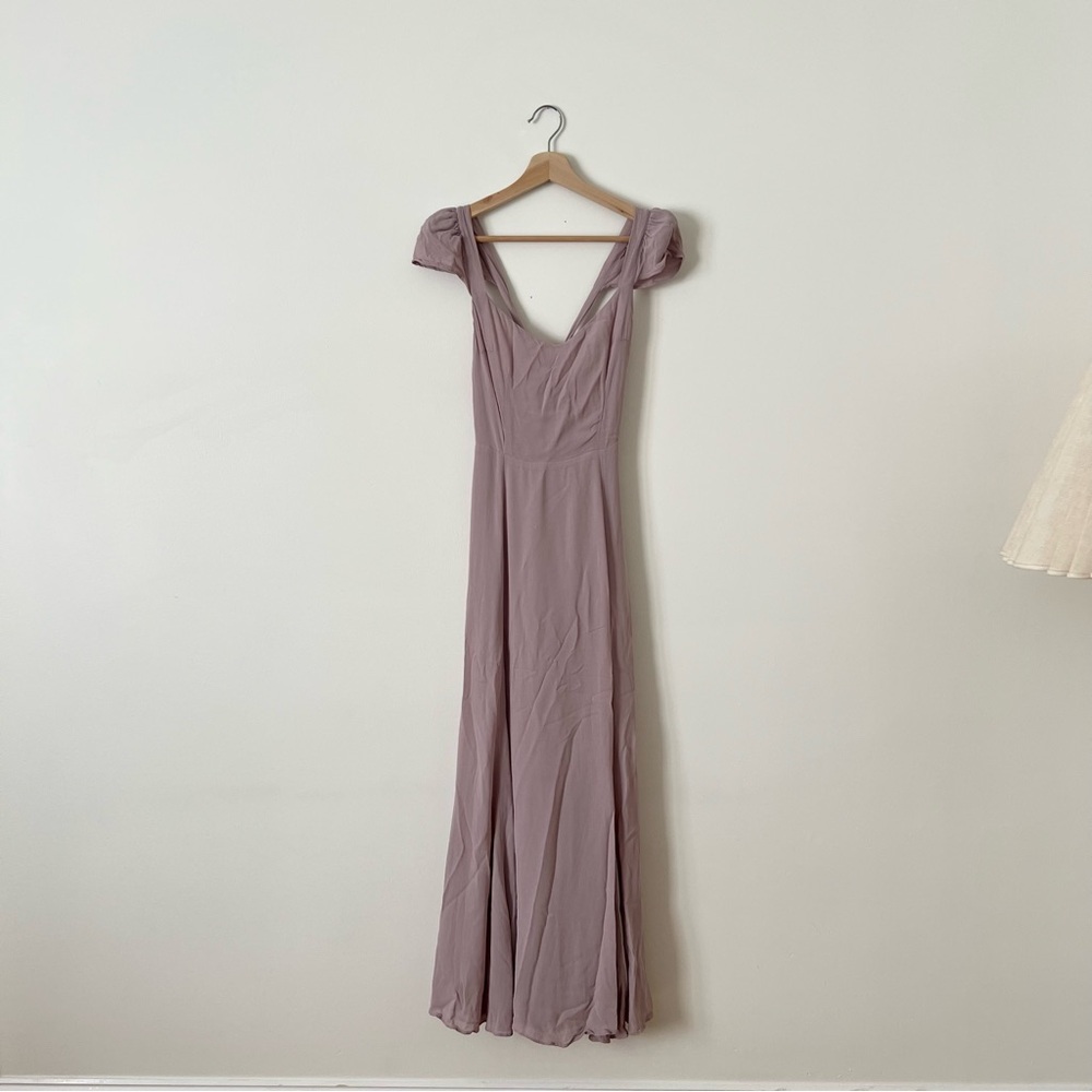 Reformation Flutter Sleeve Crepe Tie-back Maxi Dress